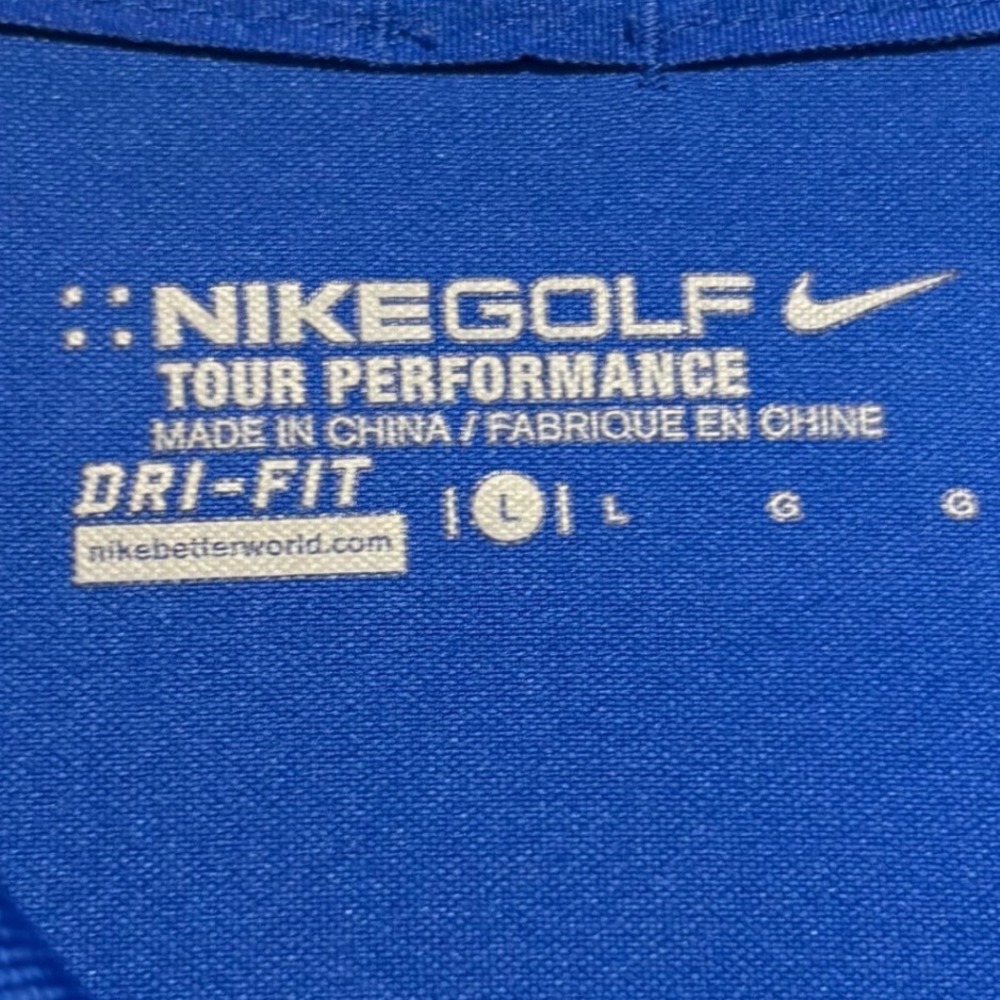 Nike Golf Tour Performance Dri FIT Blue Polo Shirt Men's Size‎ L - Picture 9 of 9